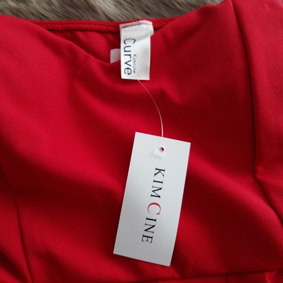 Forever 21 Red Ruffle Tube Dress Sz M - Picture 3 of 5